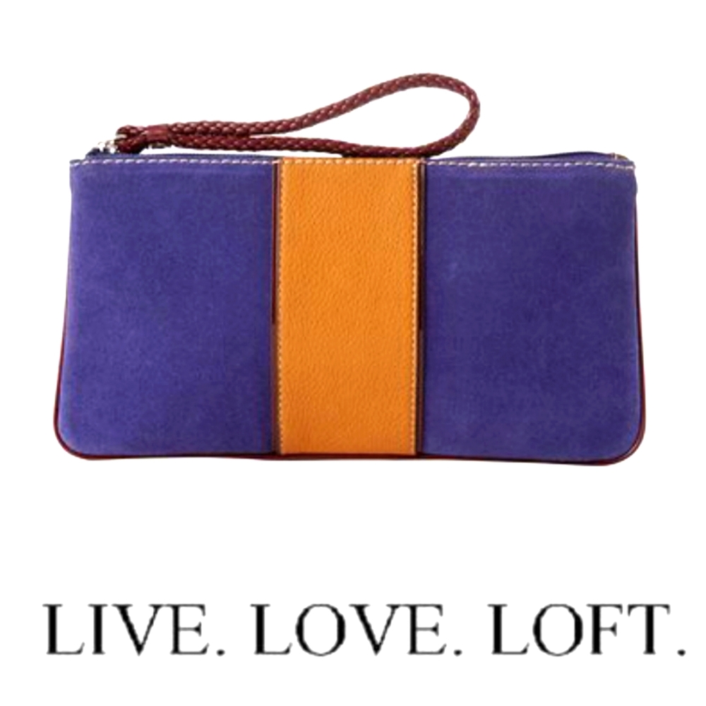 Live Love Loft Striped Suede Pouch